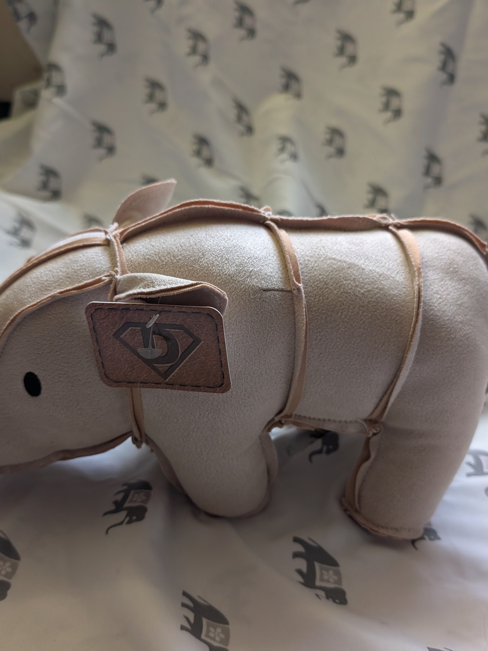 Leather Rhino Plush Toy 12” Weighted Feet Stuffed animal Way To Celebrate NWT